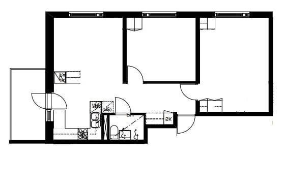 Rental Jyväskylä Keltinmäki 2 rooms Yleiskuva