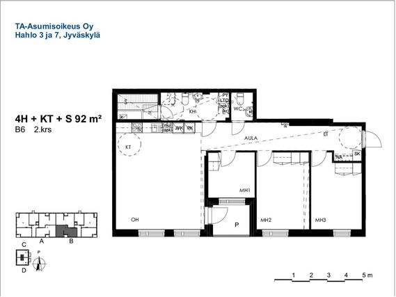 Right of occupancy apartment Jyväskylä Tourula 4 rooms