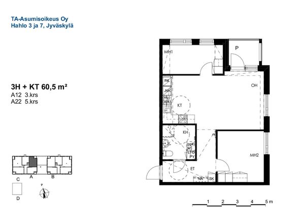 Right of occupancy apartment Jyväskylä Tourula 3 rooms