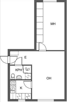 Vuokra-asunto Vantaa Tikkurila Kaksio Erillinen keittiö