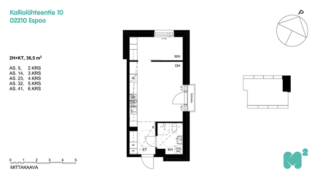 Rental Espoo Olari 2 rooms