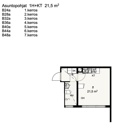 Rental Kuopio Linnanpelto 1 room