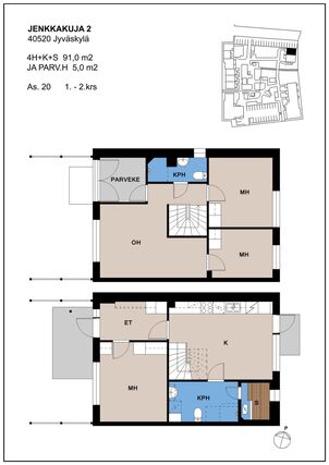 Right of occupancy apartment Jyväskylä Kekkola 4 rooms