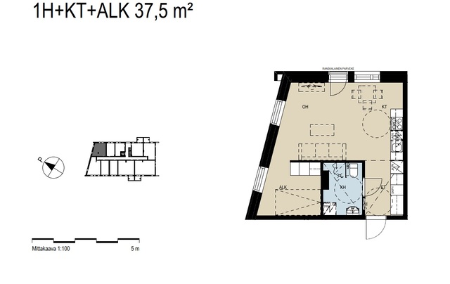 Vuokra-asunto Turku Keskusta Yksiö Julkisivukuva