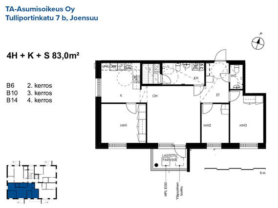 Right of occupancy apartment Joensuu Otsola 4 rooms