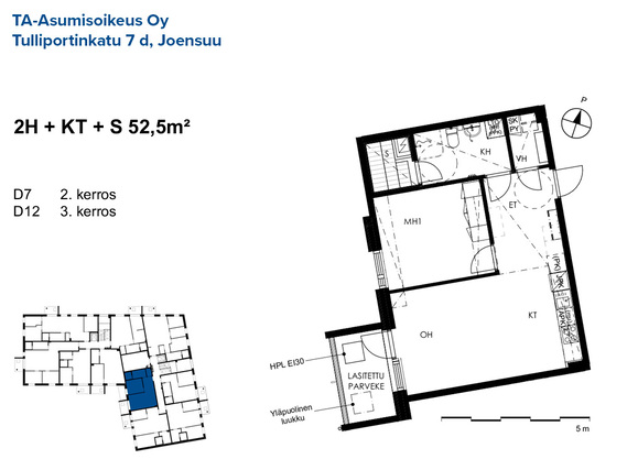 Right of occupancy apartment Joensuu Otsola 2 rooms