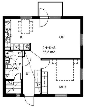 Right of occupancy apartment Hämeenlinna Pullerinmäki 2 rooms