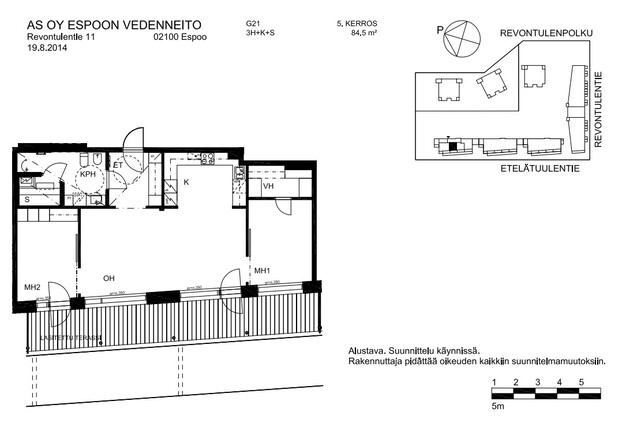 Vuokra-asunto Espoo Tapiola 3 huonetta -