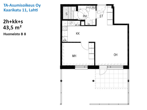 Right of occupancy apartment Lahti Asemantausta 2 rooms