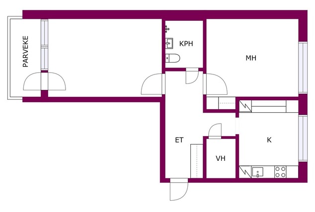 Rental Kajaani Keskusta 2 rooms Julkisivu