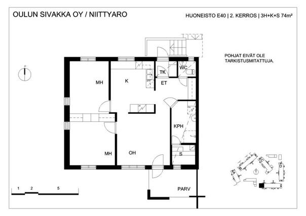 Vuokra-asunto Oulu Koskela 3 huonetta