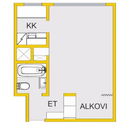 Rental Oulu Keskusta 1 room Remontoitu hieno kylpyhuone