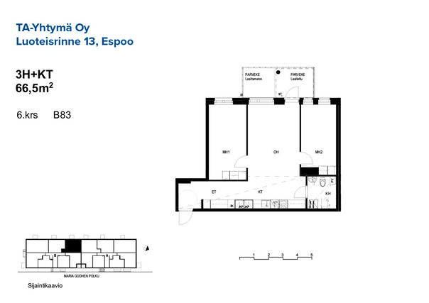 Rental Espoo Kaitaa 3 rooms