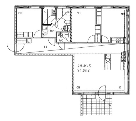 Right of occupancy apartment Järvenpää Keskusta 4 rooms