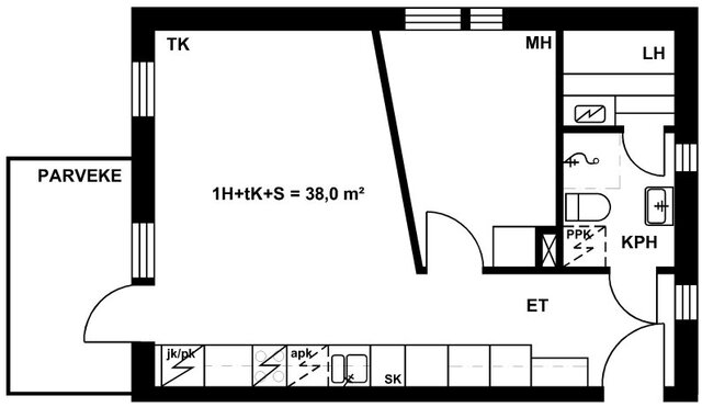 Right of occupancy apartment Lappeenranta Skinnarila 1 room