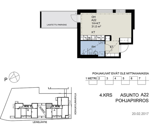 Right of occupancy apartment Vantaa Leinelä 1 room