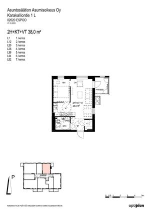 Right of occupancy apartment Espoo Karakallio 2 rooms