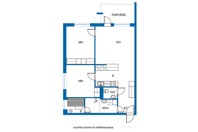 Rental Lohja Routio 3 rooms Kuudennen kerroksen valoisa kulmahuoneisto, mistä upeat näkymät Lohjanjärvelle!