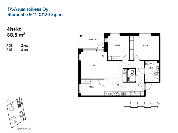 Right of occupancy apartment Sipoo Itäsalmi 4 rooms