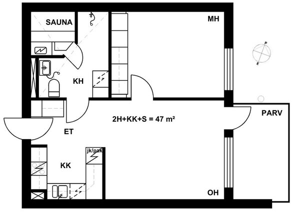 Rental Oulu Kaakkuri 2 rooms