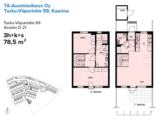 Asumisoikeusasunto Kaarina  3 huonetta