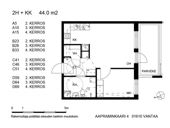 Asumisoikeusasunto Vantaa Kaivoksela Kaksio