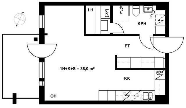 Right of occupancy apartment Lappeenranta Pikisaari 1 room