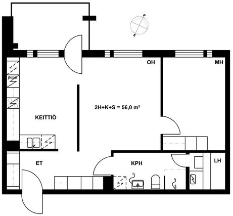 Right of occupancy apartment Lappeenranta Pikisaari 2 rooms