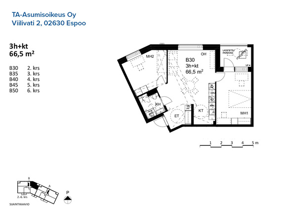 Right of occupancy apartment Espoo Kilo 3 rooms