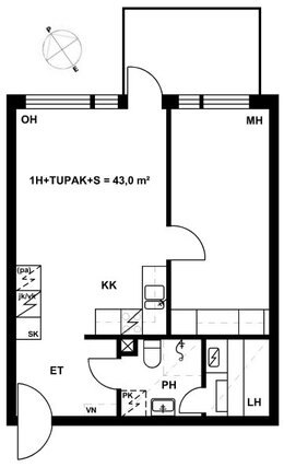 Right of occupancy apartment Jyväskylä Kuokkala 1 room
