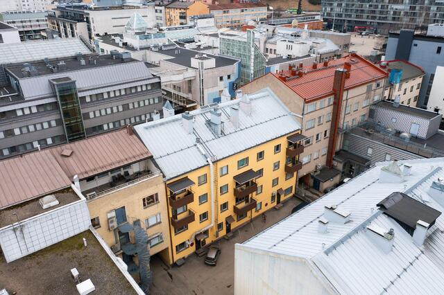Vuokra-asunto Jyväskylä Keskusta Kaksio Talo sisäpihan puolelta