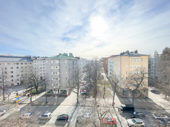 Vuokra-asunto Helsinki Taka-Töölö Yksiö Tyylikäs ylimmän 6. kerroksen koti, hyvien liikenneyhteyksien ja palveluiden äärellä!