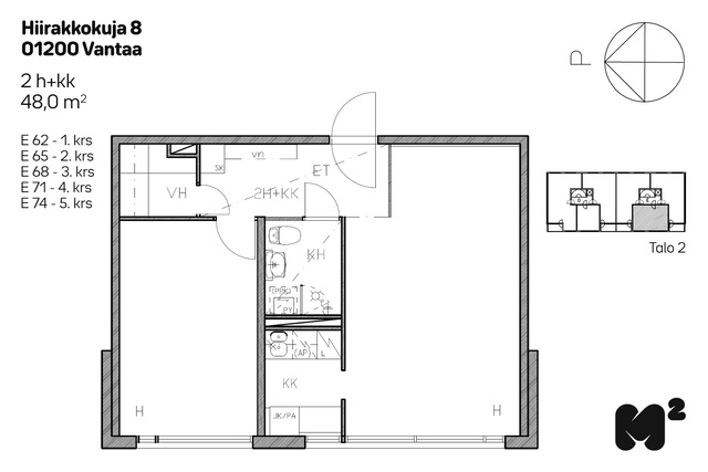 Rental Vantaa Hakunila 2 rooms