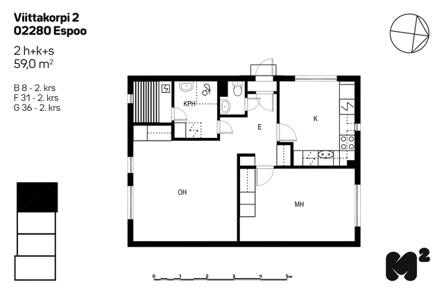 Rental Espoo Nöykkiö 2 rooms