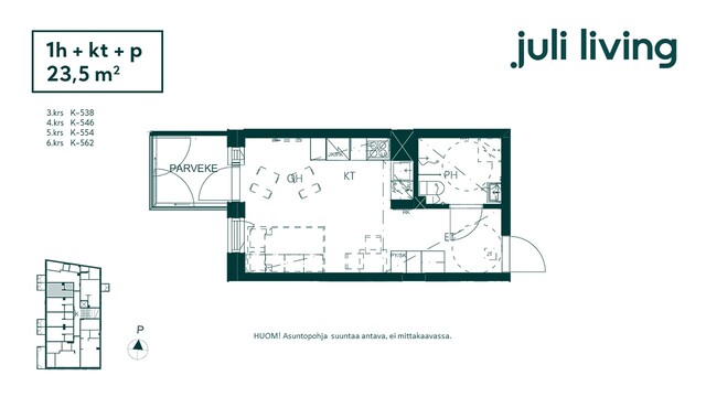 Rental Espoo Niittykumpu 1 room Asunnossa on kauniin vaaleat pinnat.