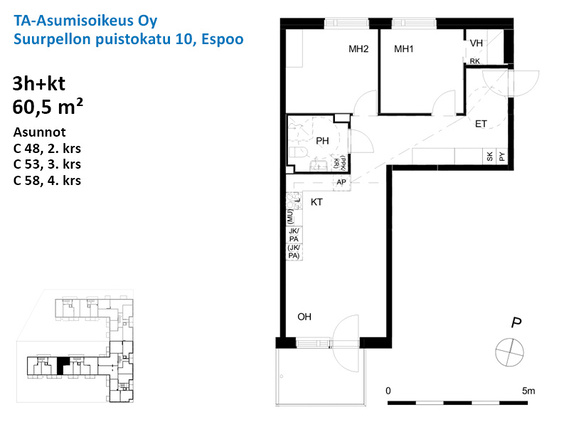 Right of occupancy apartment Espoo Henttaa 3 rooms