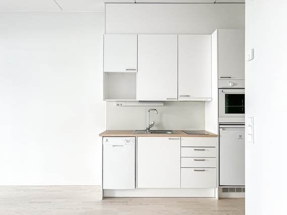 Rental Vantaa Martinlaakso 1 room Toisen kerroksen valoisa yksiö, 2022 valmistuneesta taloyhtiöstä.