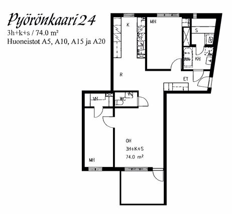 Vuokra-asunto Kuopio Petonen 3 huonetta