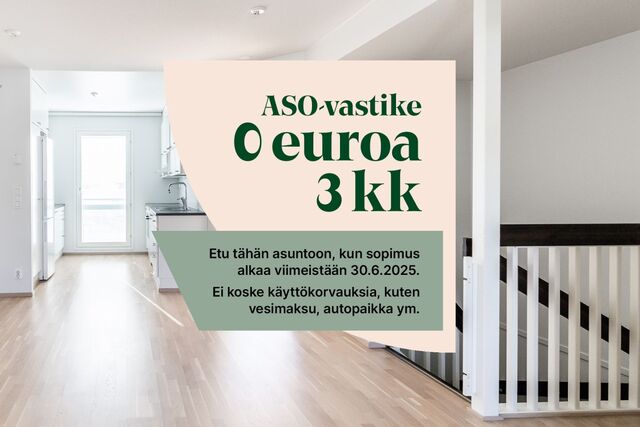 Asumisoikeusasunto Espoo Miilukorpi 3 huonetta