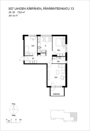 Rental Lahti Kärpänen 3 rooms