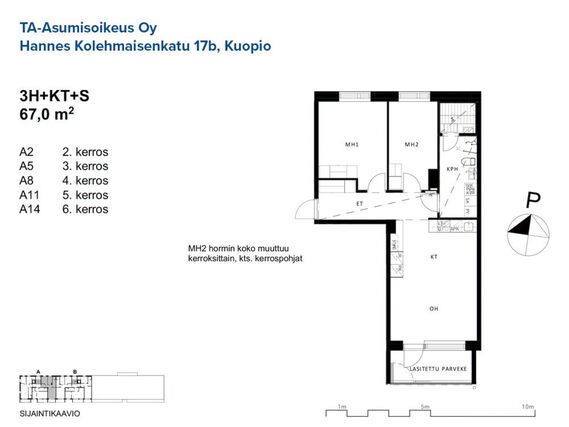 Right of occupancy apartment Kuopio Hatsala 3 rooms