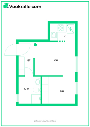 Rental Helsinki Töölö 2 rooms Olohuone ja eteinen