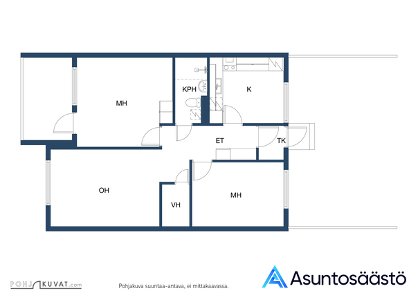 Vuokra-asunto Jyväskylä Kangasvuori 3 huonetta