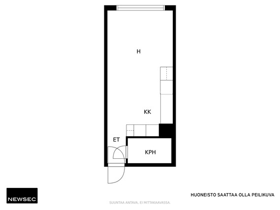 Vuokra-asunto Helsinki Herttoniemi Yksiö Havainnekuva