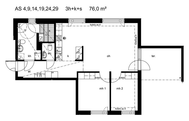 Asumisoikeusasunto Lahti Hennala 3 huonetta