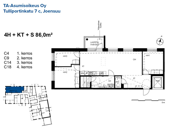 Right of occupancy apartment Joensuu Otsola 4 rooms