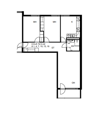 Rental Vantaa Myyrmäki 3 rooms