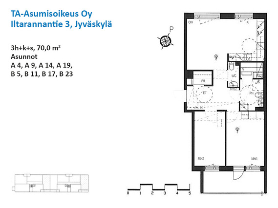 Asumisoikeusasunto Jyväskylä Kuokkala 3 huonetta