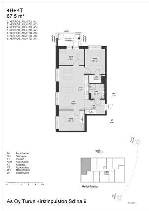 Rental Turku Kirstinpuisto 4 rooms Avara koti lähellä Turun keskustaa!