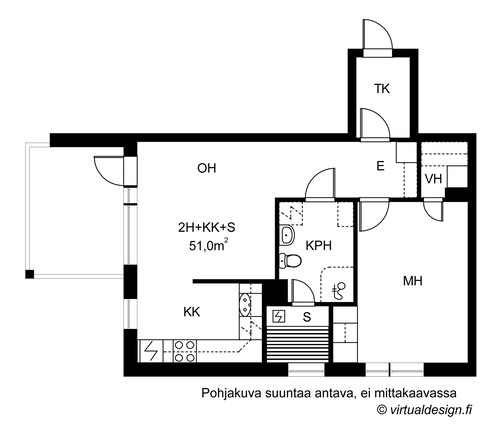 Rental Tampere Haapalinna 2 rooms Julkisivu